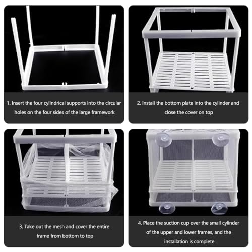 Qpets® Fish Breeding Box Isolation for Betta with Suction Cups Divider Small Aquarium Tank Nylon Mesh DIY Assembling Fry Hatchery Net Breeder 16x14x15CM 3 PCS Qpets® Fish Breeding Box Isolation for Betta with Suction Cups Divider Small Aquarium Tank Nylon Mesh DIY Assembling Fry Hatchery Net Breeder 16x14x15CM 3 PCS